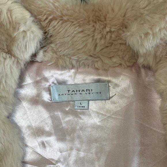 Tahari ASL | Blush Faux Fur Shawl Bolero | Size L - Picture 3 of 8